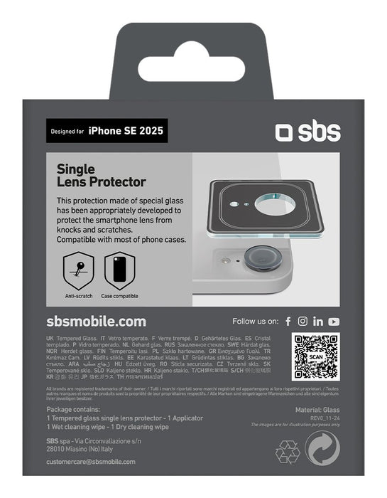 EAN 8018417500657 - SBS TESINCAMGLIPSE25 protector de pantalla o trasero para teléfono móvil Protector para lentes de cámara  imagen 3