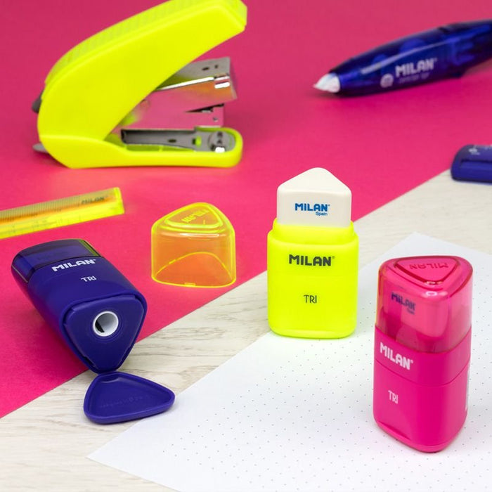 EAN 8411574032410 - Milan 4700116 Sacapuntas manual Azul, Rosa, Amarillo imagen 4