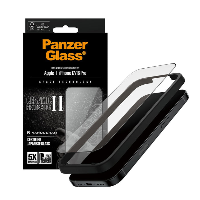 EAN 5715685026638 - PanzerGlass ® Ceramic II Screen Protector iPhone 17 | iPhone 16 Pro | Ultra-Wide Fit w. EasyAligner Prote imagen 5