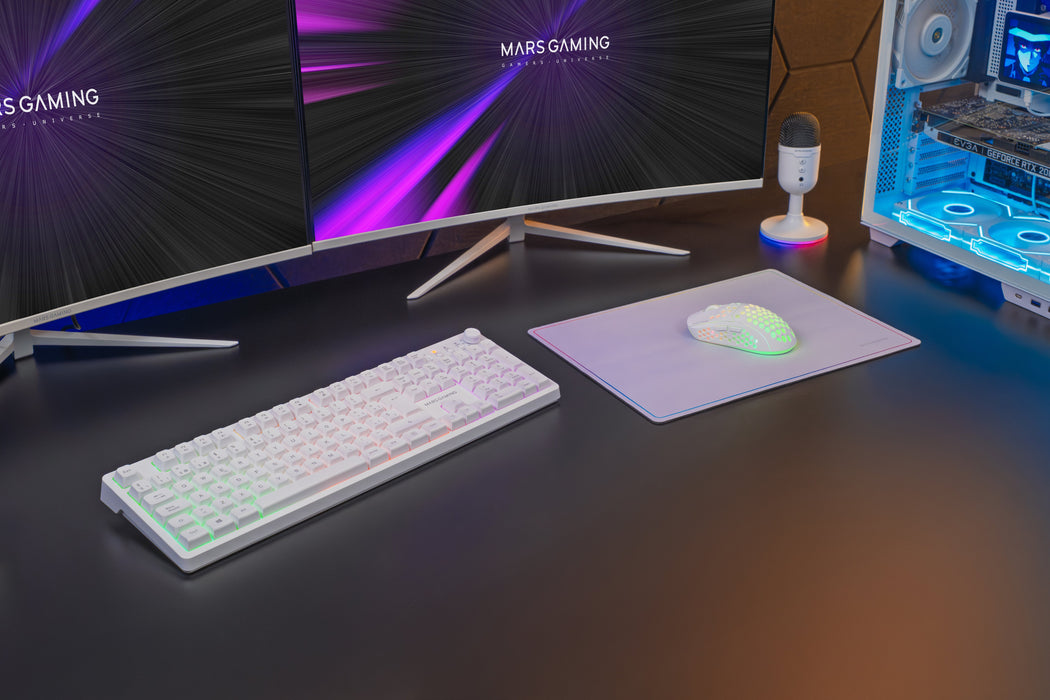 EAN 8435693111160 - Mars Gaming MCPWXWES teclado Ratón incluido Juego RF inalámbrica + USB QWERTY Español Blanco imagen 16