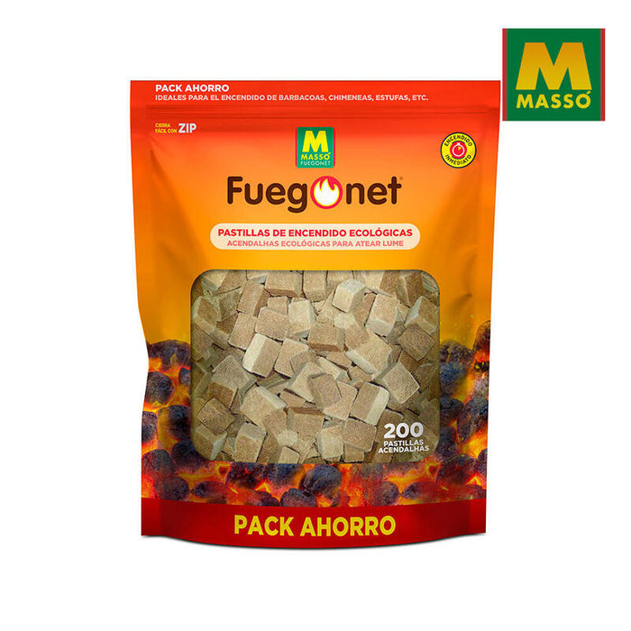 200 Unidades Pastillas Ecológicas Encendido Fuegonet 231281n Massó