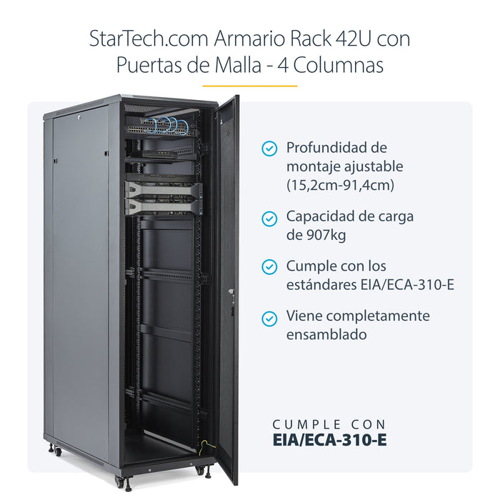 EAN 65030871976 - StarTech.com RK4236BKB armario rack Rack o bastidor independiente Negro imagen 8