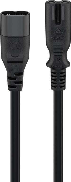 EAN 4040849972010 - Goobay 97201 cable de transmisión Negro, Indigo 2 m C8 acoplador C7 acoplador imagen 1