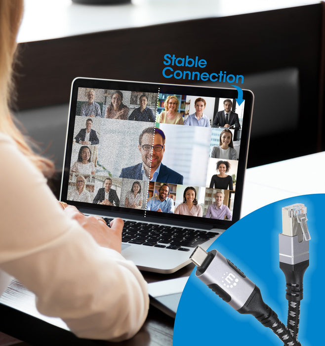 EAN 0766623394826 - Manhattan 394826 cambiador de género para cable RJ-45 USB-C Negro, Plata imagen 4