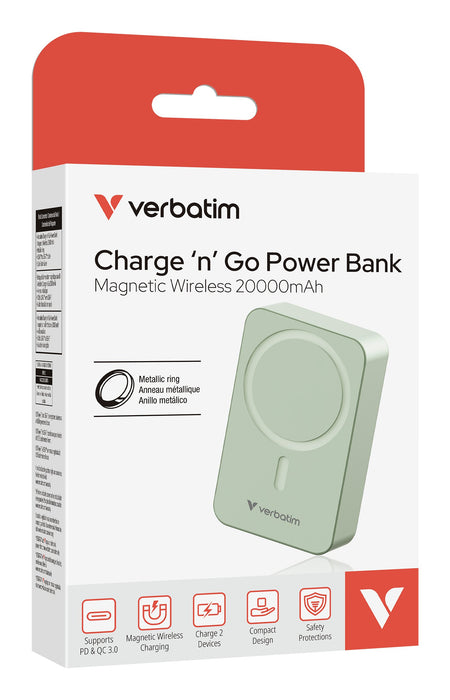 EAN 0023942322245 - Verbatim Charge 'n' Go Essentials 20000 mAh Cargador inalámbrico Verde imagen 4