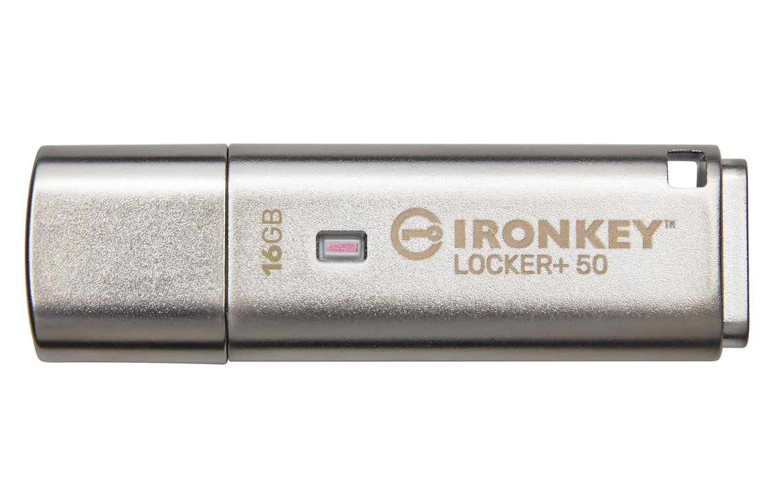 EAN 0740617329308 - Kingston Technology IronKey Locker+ 50 unidad flash USB 16 GB USB tipo A 3.2 Gen 1 (3.1 Gen 1) Plata imagen 1
