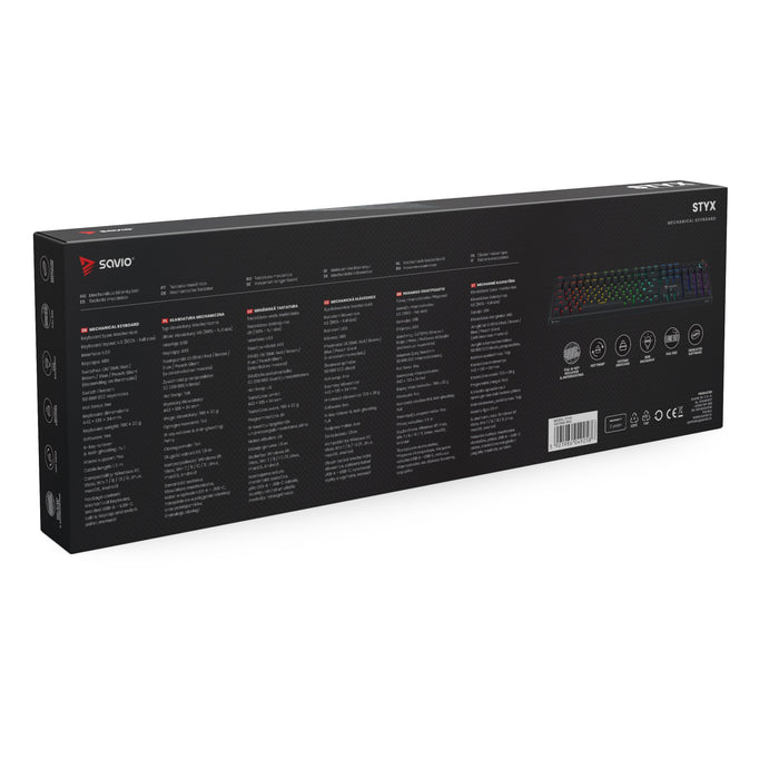 EAN 5901986049531 - Savio STYX Outemu Peach Silent teclado Juego Bluetooth QWERTY Internacional de EE.UU. Negro imagen 11