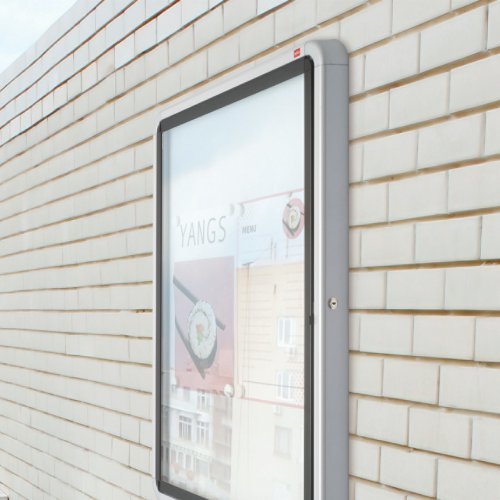 EAN 5028252064040 - Nobo Glazed Case Tablón de anuncios fijo Gris, Transparente, Blanco Aluminio, Vidrio imagen 8