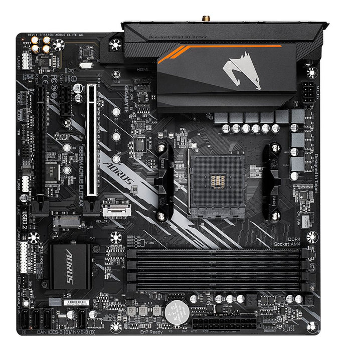 EAN 4719331855055 - GIGABYTE B550M AORUS ELITE AX placa base AMD B550 Zócalo AM4 micro ATX imagen 4