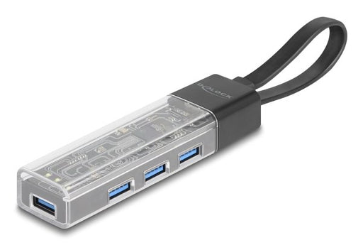 EAN 4043619643356 - DeLOCK 64335 hub de interfaz USB 3.2 Gen 1 (3.1 Gen 1) Type-A + Type-C 5000 Mbit/s Negro, Transparente imagen 1