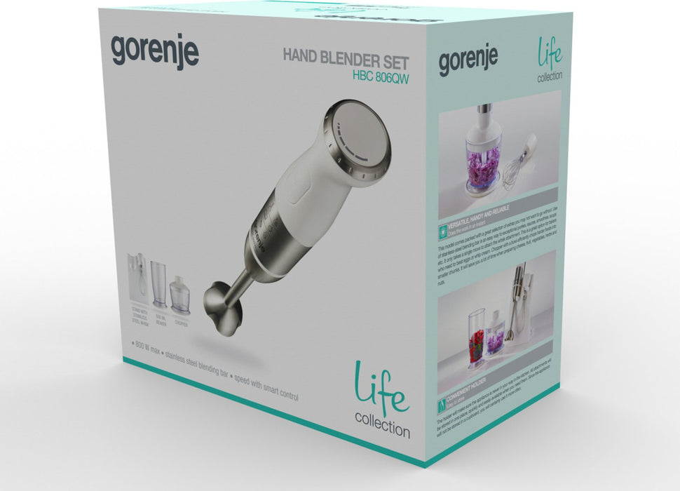 EAN 3838782393105 - Gorenje HBC806QW 0,5 L Batidora de mano 800 W Acero inoxidable, Blanco imagen 5