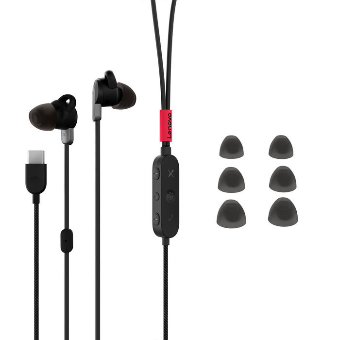 EAN 0195890370101 - Lenovo 4XD1C99220 auricular y casco Auriculares Alámbrico Dentro de oído Música/uso diario USB Tipo C Neg imagen 4