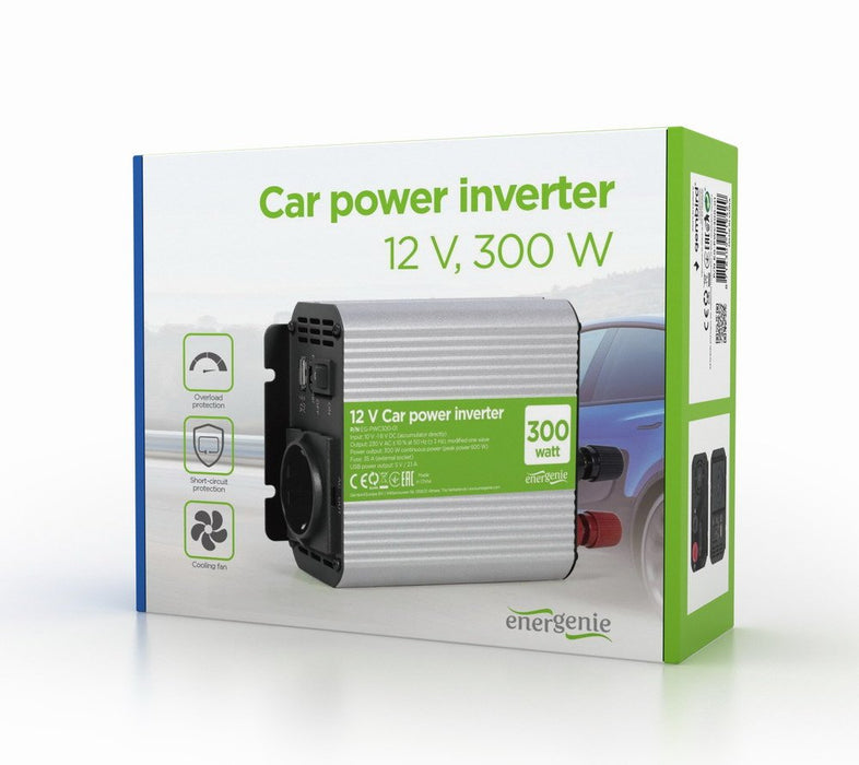 EAN 8716309119429 - Gembird EG-PWC300-01 adaptador e inversor de corriente Auto 300 W Gris imagen 4