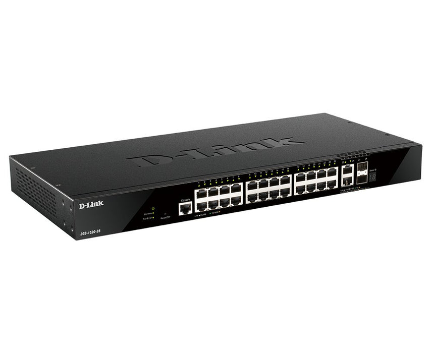 EAN 0790069454769 - D-Link DGS-1520-28 switch Gestionado L3 10G Ethernet (100/1000/10000) 1U Negro imagen 2