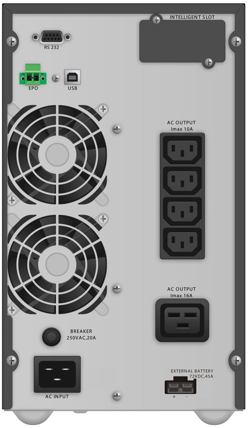 EAN 4260074979770 - PowerWalker VFI 3000 TGB sistema de alimentación ininterrumpida (UPS) Doble conversión (en línea) 3 kVA 2 imagen 2