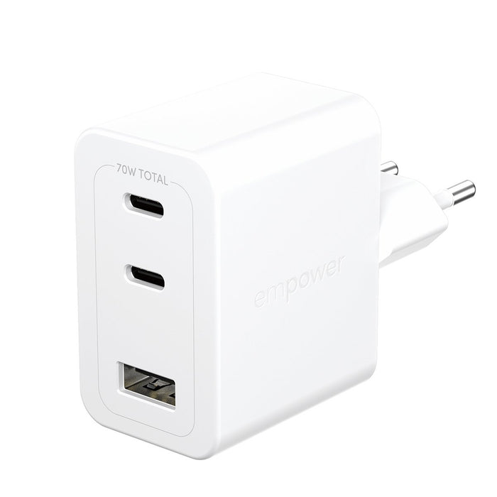 EAN 5715685027598 - PanzerGlass empower by ® Turbo 70W Multiple Charger incl. 2 x USB-C + USB-A | EU Plug | Silver White Prot imagen 1