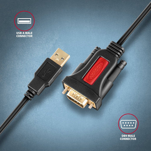 EAN 8595247907646 - Axagon ADS-1PSN USB-A 2.0 - serial RS-232 DB9-M Prolific adapter cable 1.5m - Adapter - Digital/Daten cab imagen 2