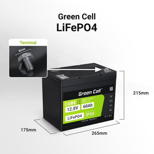 EAN 5904326374850 - Green Cell LFPGC12V60AH batería para sistema ups Fosfato de hierro-litio (LiFePo4) 12,8 V 60 Ah imagen 2