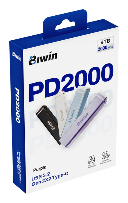 EAN 6955914623101 - Biwin PD2000 4 TB USB Tipo C USB 3.2 Gen 2x2 Púrpura imagen 15