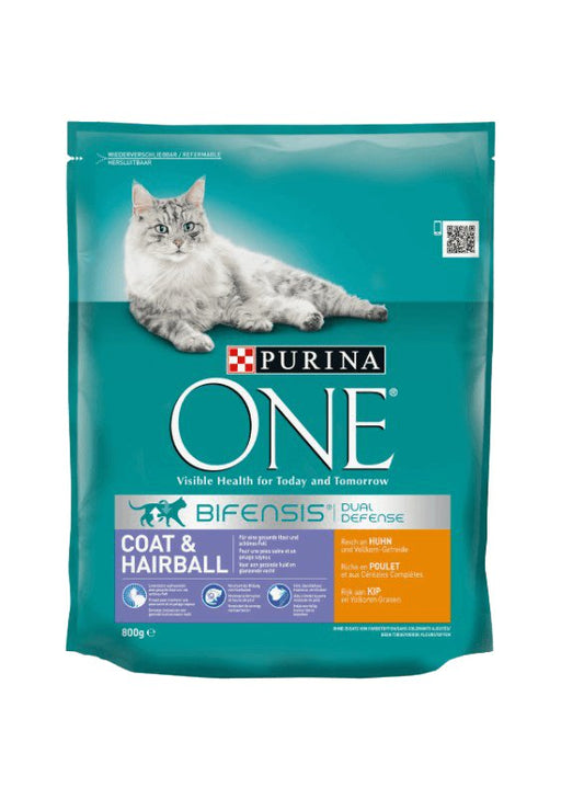 EAN 7613034015730 - Purina ONE COAT & HAIRBALL RICH IN CHICKEN alimento seco para gatos 800 g Adulto Pollo imagen 1