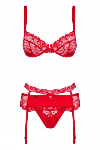 EAN 5901688211526 - Obsessive Heartina Conjunto de lencería Rojo Elastano, Poliamida imagen 1