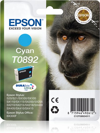 EAN 8715946416311 - Epson Monkey T0892 cartucho de tinta 1 pieza(s) Original imagen 1