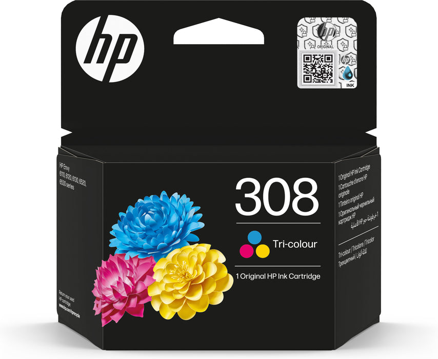 EAN 0196786390357 - HP 308 Tri-color Original Ink Cartridge cartucho de tinta 1 pieza(s) Rendimiento estándar Cian, Magenta,  imagen 1