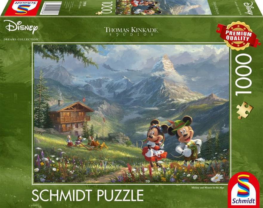 EAN 4001504599386 - Schmidt Spiele Thomas Kinkade Studios: Disney Dreams Collections - Mickey & Minnie in den Alpen Puzzle ro imagen 1