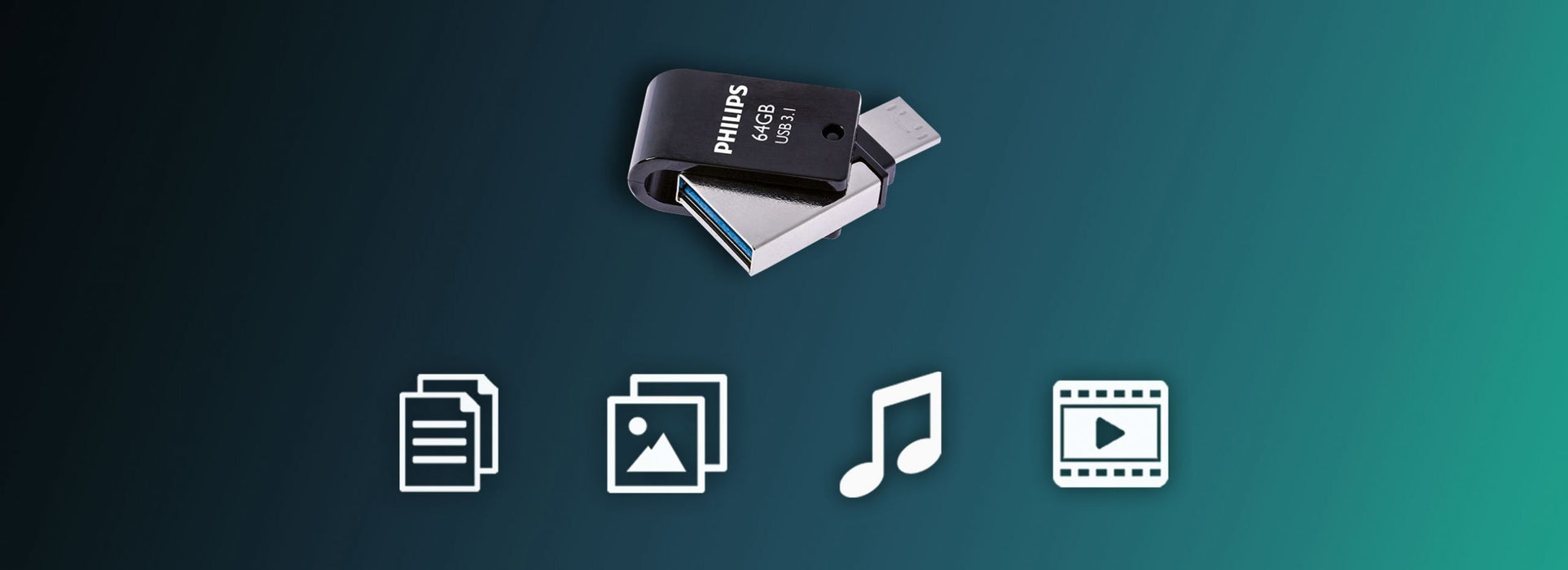 EAN 8720039510739 - Philips FM64DC152B/00 unidad flash USB 64 GB USB Tipo C 3.2 Gen 1 (3.1 Gen 1) Negro imagen 3