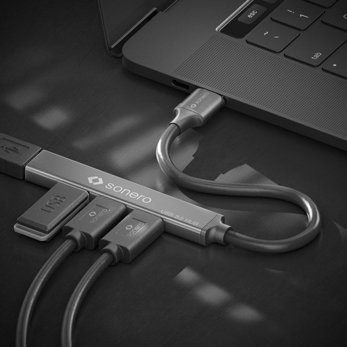 EAN 4251364735466 - sonero S-UH100-005 hub de interfaz USB 3.2 Gen 1 (3.1 Gen 1) Type-A 5000 Mbit/s Negro, Gris imagen 2
