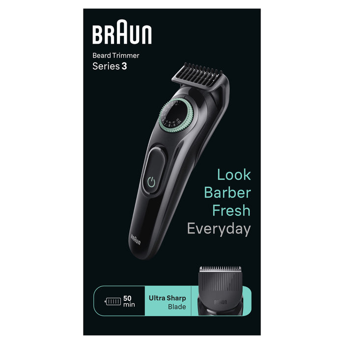 EAN 4210201447757 - Braun BeardTrimmer 3 BT3411 Batería 40 2 cm Negro, Verde imagen 1
