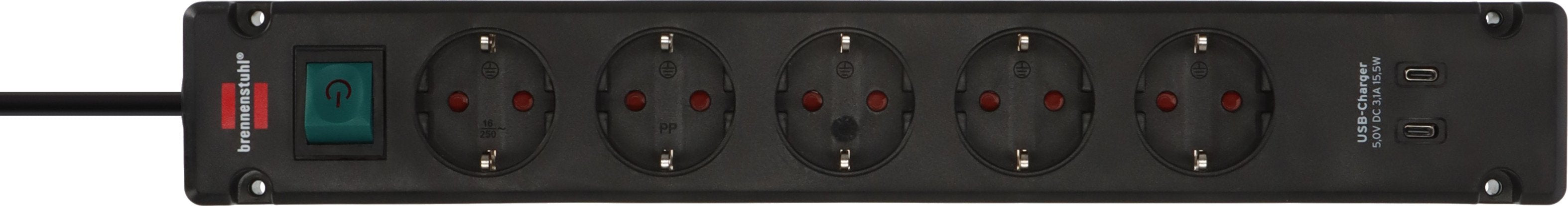 EAN 4007123691098 - Brennenstuhl 1150660415 base múltiple 3 m 5 salidas AC Interior Negro imagen 2