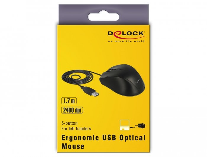 EAN 7109806108309 - DeLOCK 12548 ratón Oficina Izquierda USB tipo A Óptico 2400 DPI imagen 4
