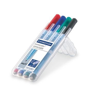 EAN 4007817305188 - Staedtler Lumocolor correctable 305 marcador 4 pieza(s) Negro, Azul, Verde, Rojo imagen 1