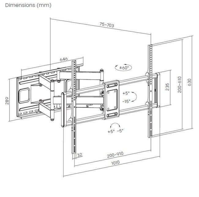 EAN 4015867225455 - Equip 650342 soporte para TV 177,8 cm (70") Negro imagen 10