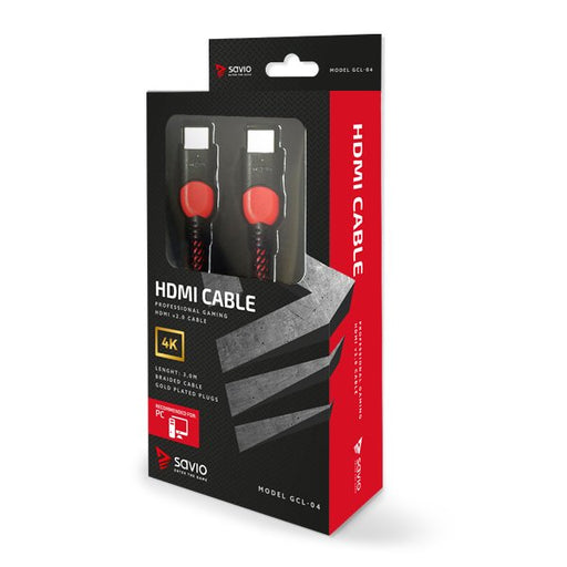 EAN 5901986045649 - Savio GCL-04 cable HDMI 3 m HDMI tipo A (Estándar) Negro, Rojo imagen 2