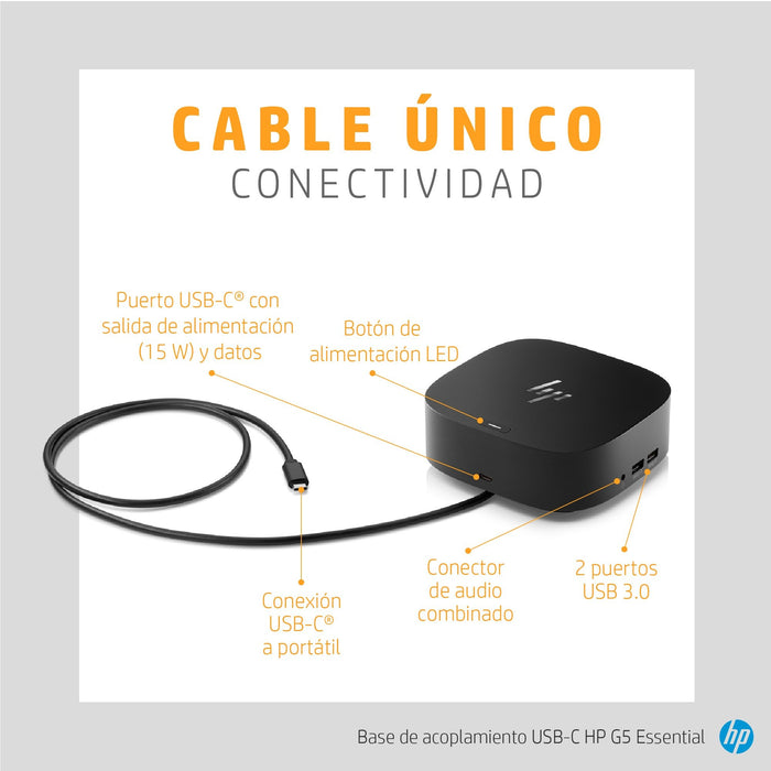 EAN 0197029013002 - HP USB-C G5 Essential Dock Alámbrico USB 3.2 Gen 1 (3.1 Gen 1) Type-C Negro imagen 13