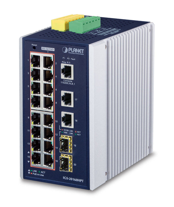 EAN 4711605281751 - PLANET IGS-20160HPT switch Gestionado L2/L3 Gigabit Ethernet (10/100/1000) Energía sobre Ethernet (PoE) A imagen 1