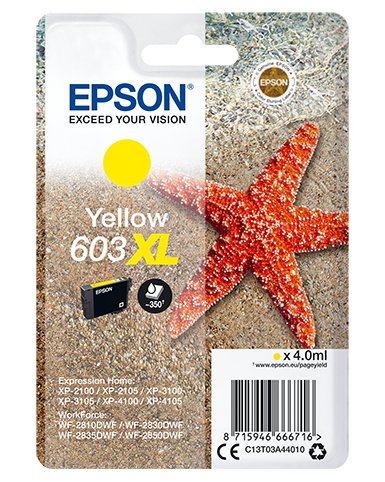 EAN 8715946666716 - Epson C13T03A44010 cartucho de tinta 1 pieza(s) Original Alto rendimiento (XL) Amarillo imagen 1
