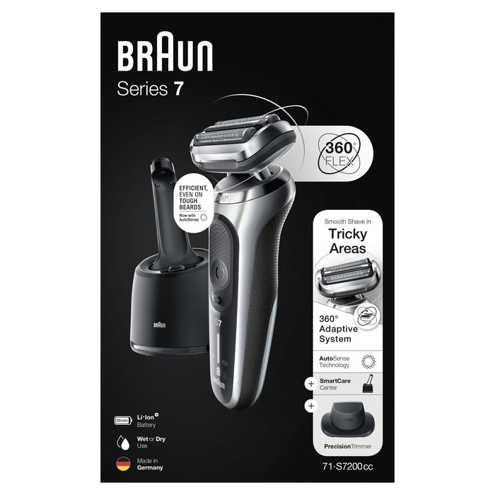 EAN 4210201433637 - Braun Series 7 71-S7200cc Máquina de afeitar de láminas Recortadora Negro, Plata imagen 9