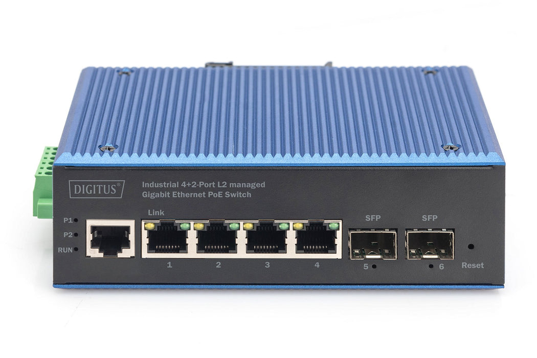 EAN 4016032490197 - Digitus DN-651155 switch Gigabit Ethernet (10/100/1000) Energía sobre Ethernet (PoE) Negro, Azul imagen 4