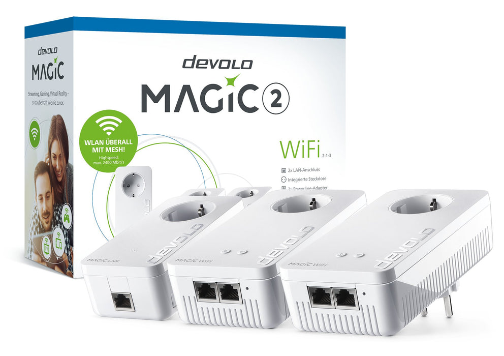 EAN 4250059686250 - Devolo MAGIC 2 WiFi next Multiroom Kit 2400 Mbit/s Ethernet Blanco 3 pieza(s) imagen 3