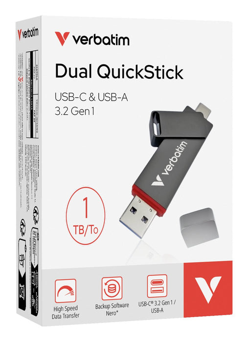 EAN 0023942320432 - Verbatim Dual QuickStick unidad flash USB 1 TB USB Type-A / USB Type-C 3.2 Gen 1 (3.1 Gen 1) Gris imagen 6
