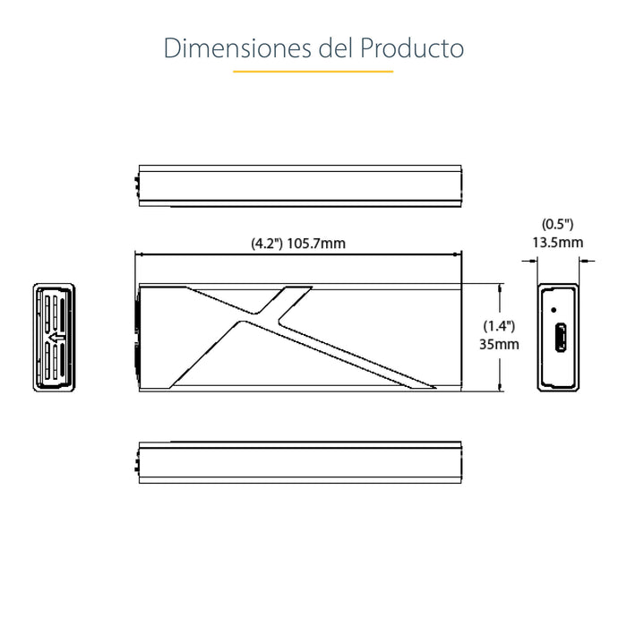 EAN 0065030894975 - StarTech.com M2-USB-C-NVME-SATA caja para disco duro externo Caja externa para unidad de estado sólido (S imagen 16
