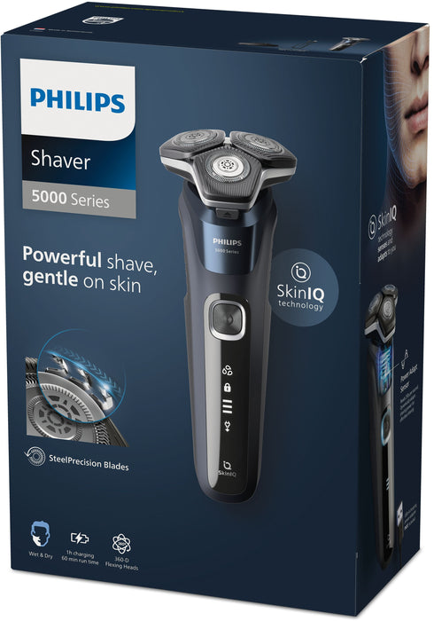 EAN 8720689007856 - Philips SHAVER Series 5000 S5885/25 afeitadora Máquina de afeitar de rotación Recortadora Azul imagen 4