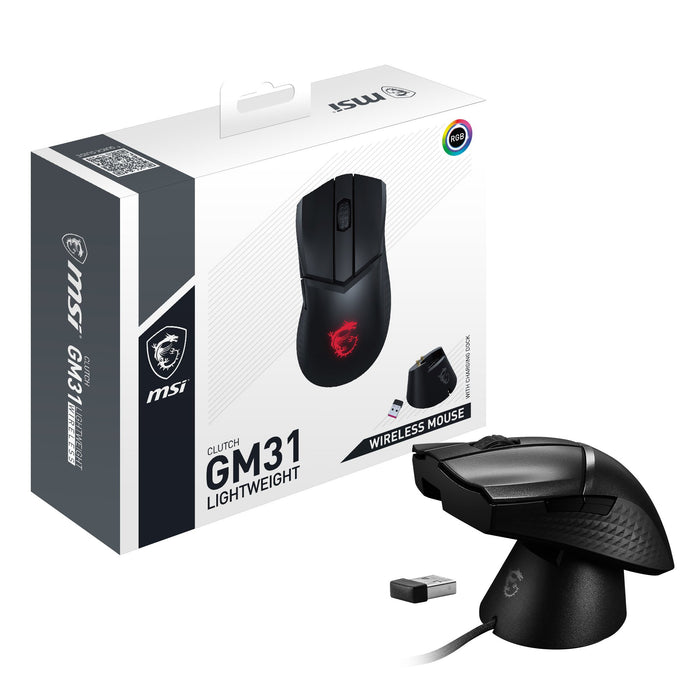 EAN 4719072941819 - MSI CLUTCH GM31 LIGHTWEIGHT WIRELESS ratón Juego mano derecha RF inalámbrico Óptico 12000 DPI imagen 8