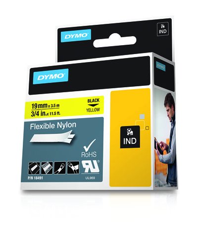 EAN 0071701184917 - DYMO 18491 cinta para impresora de etiquetas Negro sobre amarillo imagen 2
