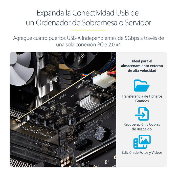 EAN 65030912761 - StarTech.com P5Q4A-USB-CARD tarjeta y adaptador de interfaz USB 3.2 Gen 1 (3.1 Gen 1) imagen 10
