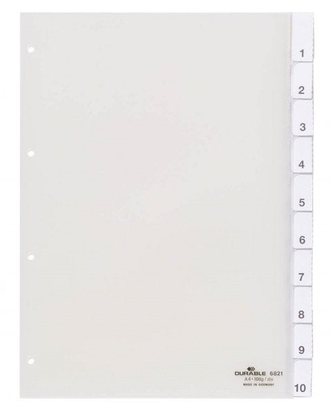 EAN 4005546630106 - Durable 6821-19 Separador numérico con pestaña Transparente imagen 2