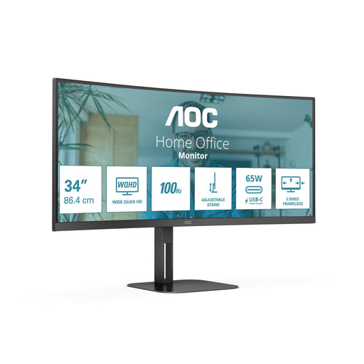 EAN 4038986110198 - AOC V5 CU34V5C/BK LED display 86,4 cm (34") 3440 x 1440 Pixeles Wide Quad HD Negro imagen 1